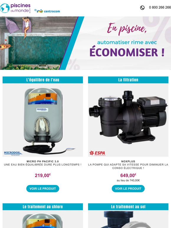 En piscine, automatiser rime avec économiser !