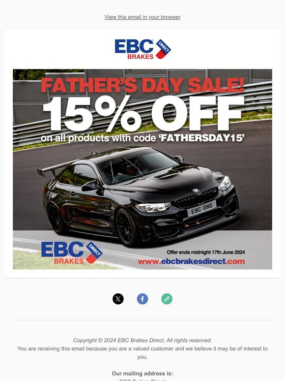EBC Brakes Father's Day Offer!