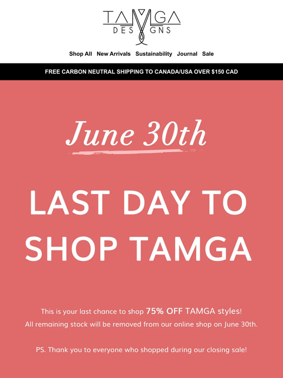 Last Day to Shop: June 30th