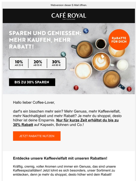 Mehr kaufen, mehr genießen, mehr sparen: unsere Rabatte!