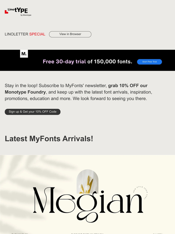 Latest arrivals at MyFonts