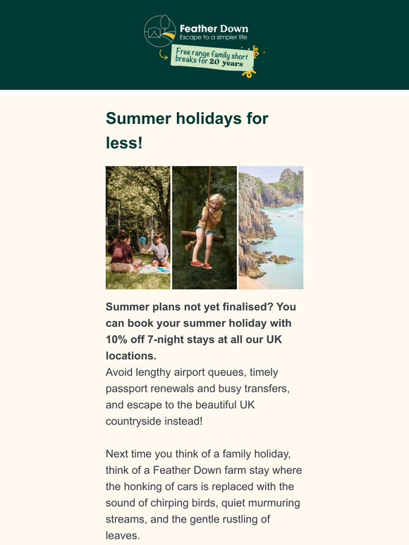Book your summer holiday with 10% off