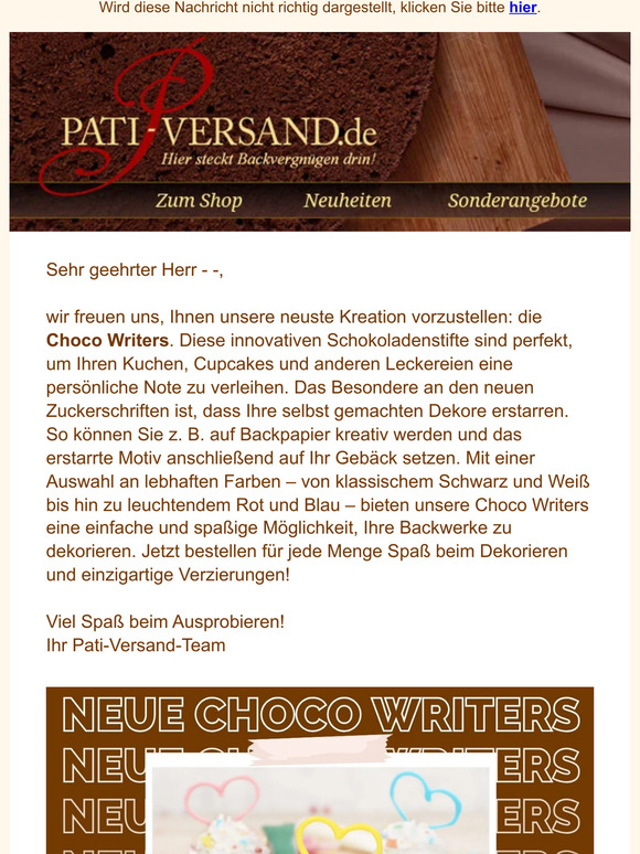 Choco Writers - neue Zuckerschriften für bunte Dekore 🆕✨