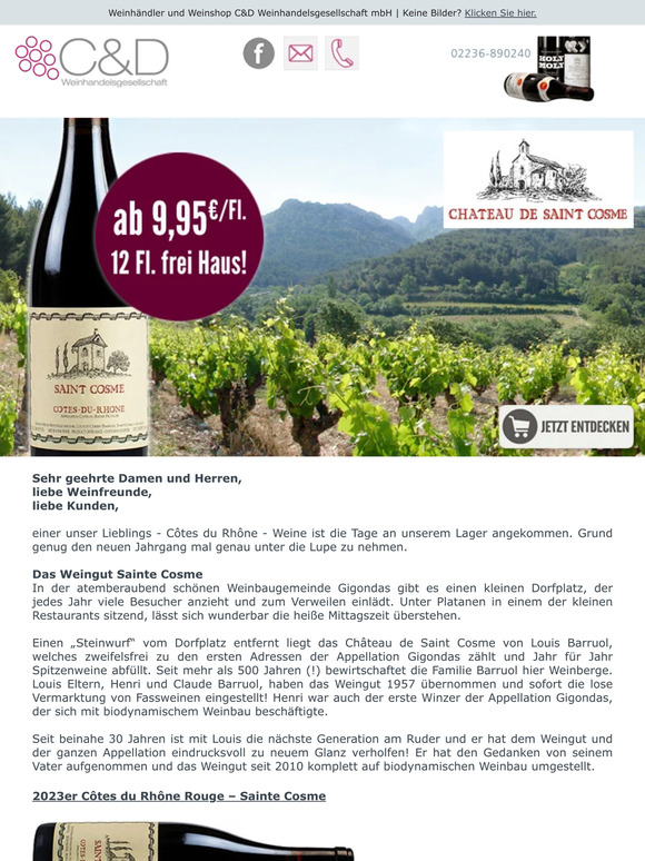 2023er Côtes du Rhône Rouge von Sainte Cosme ab 9,95€