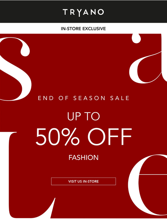 Up to 50% off: End of Season Sale is LIVE