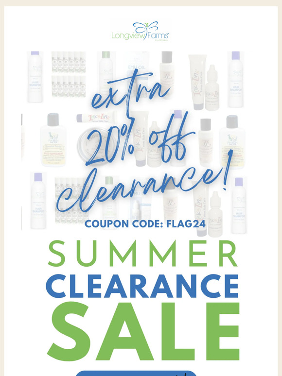Summer Sale.... 20% off clearance!