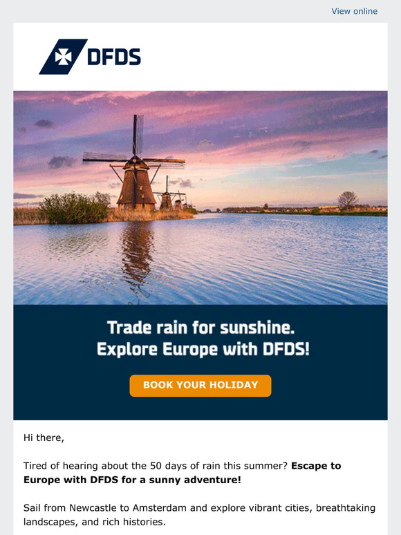 Trade Rain for Sunshine ☀️ Explore Europe with DFDS! ⛴️