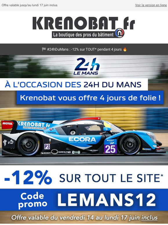 #24hDuMans : -12% sur TOUT le site pendant 4 jours !
