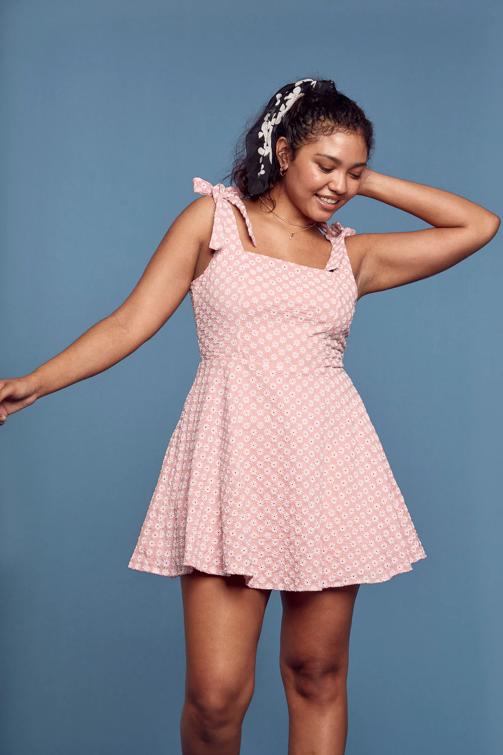 Image of Coral Eyelet Dress