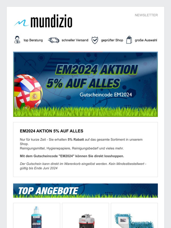 EM2024 Aktion - 5% auf Reinigungsbedarf