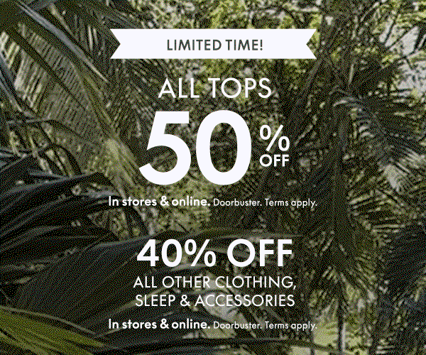 40% Off All Clothing, Sleep, and Accessories