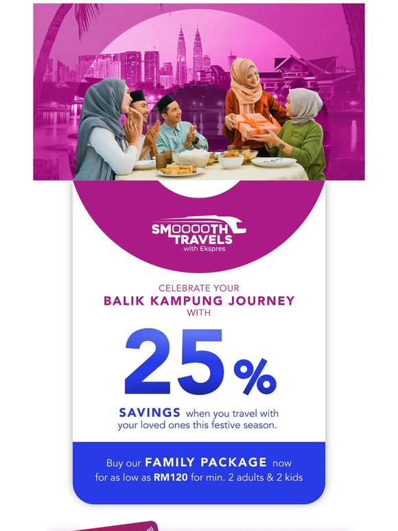 Balik Kampung with KLIA Ekspres - Enjoy 25% Savings!