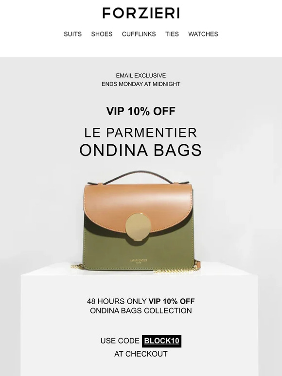 🎉 Enjoy 10% Off on Le Parmentier Ondina Bags Collection! 👜✨