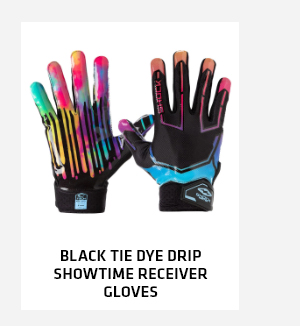 Black Tie Dye Drip Showtime Receiver Gloves