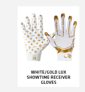 White/Gold Lux Showtime Receiver Gloves