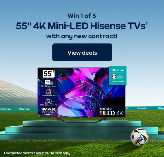 Hisense TV against with a football stadium background