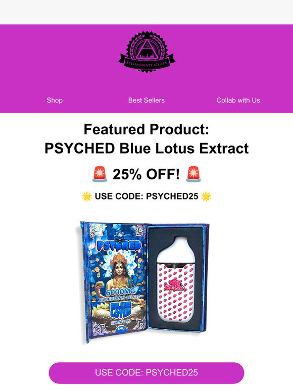 psyched blue lotus vape Illuminati Glass: 🌟 25% OFF PSYCHED - Blue Lotus Extract Disposable! 🌟