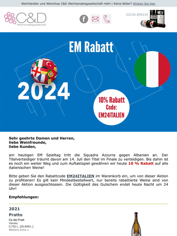 10% EM Rabatt auf alle italienische Weine!