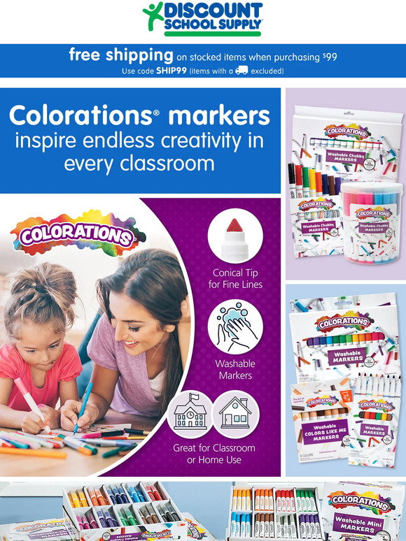Discount School Supply Get creative with Colorations® markers Milled