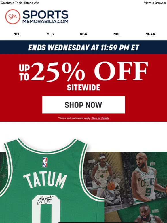 Sports Memorabilia Boston Celtics 2024 NBA Champs Collection Is Here! Milled