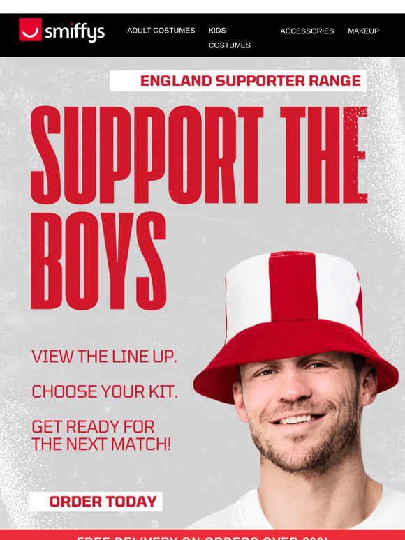 See the Smiffys' England Line Up 🏴󠁧󠁢󠁥󠁮󠁧󠁿⚽