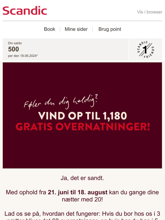 Vind op til 1,180 gratis overnatninger