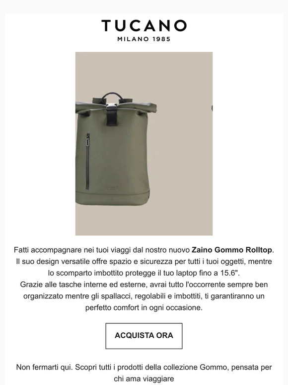 Nuovo Zaino Gommo Rolltop: Comfort e Versatilità per i Tuoi Viaggi