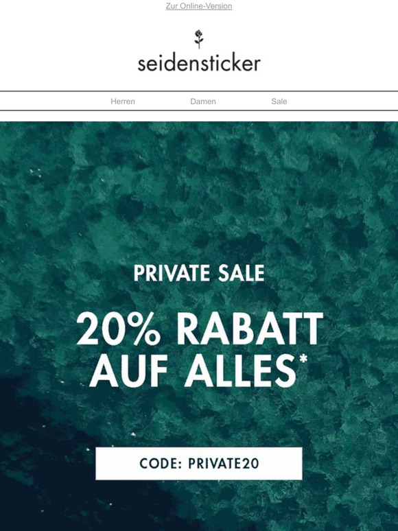 PRIVATE SALE: jetzt mit 20% Rabatt shoppen!