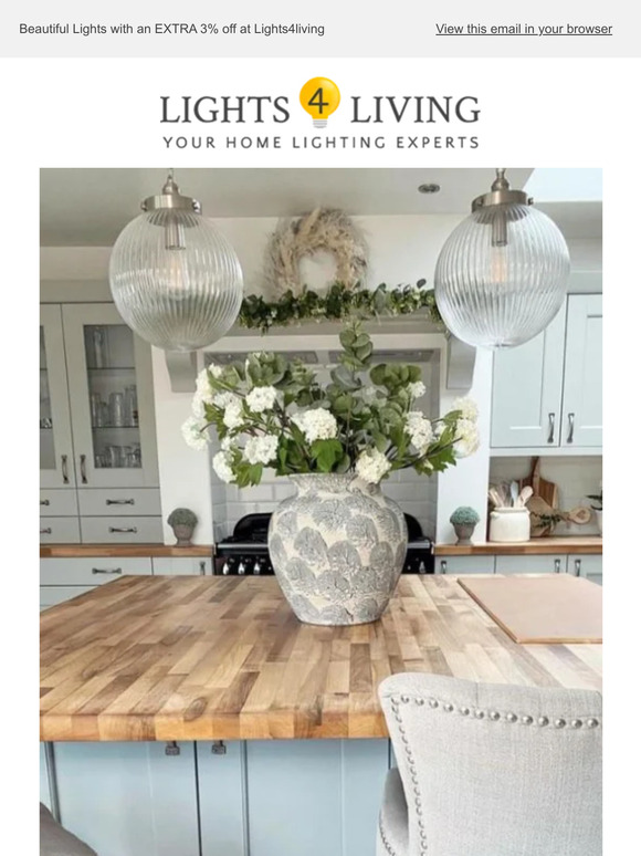 EXTRA 3% off EVERY LIGHT, Summer Kitchen Inspiration