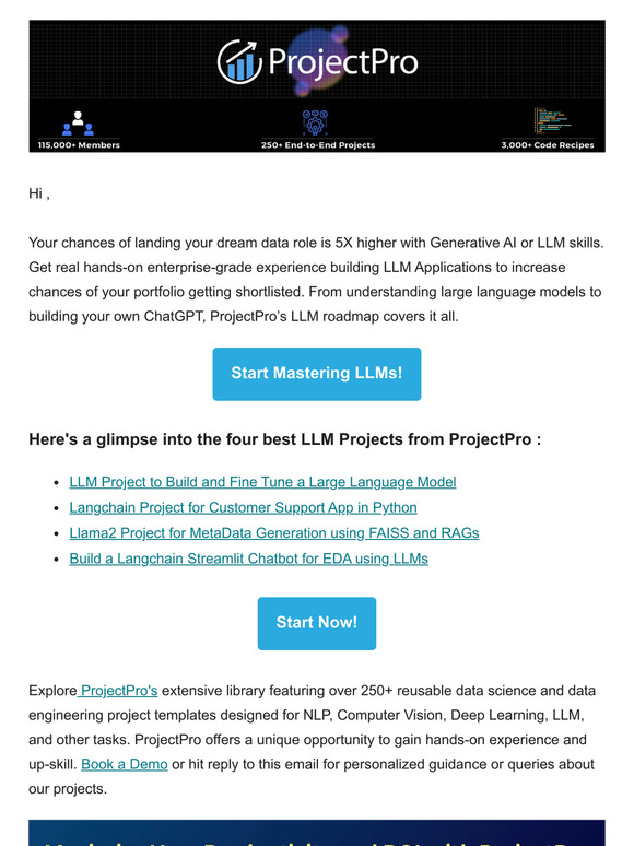 ProjectPro: Here's Your Customized LLM Roadmap for Success! | Milled