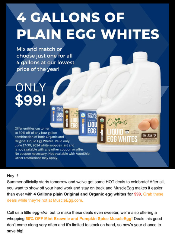 🤯 4 Plain Gallons for $99? We're not yolking around...