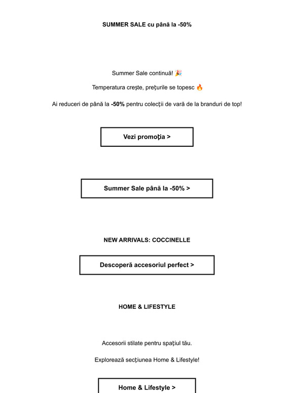 SUMMER SALE cu până la -50% ☀️