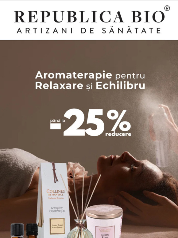 Produse pentru AROMATERAPIE cu până la -25% reducere