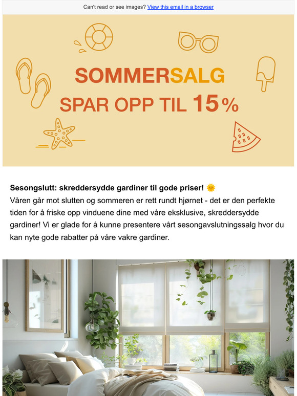 Sesongslutt: skreddersydde gardiner til gode priser! 🌞