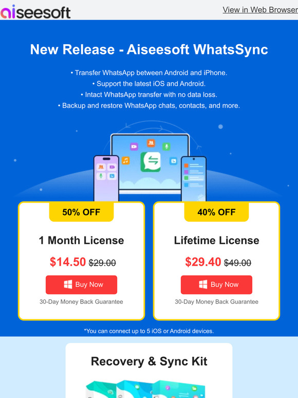💖 [New Release] WhatsSync - Transfer WhatsApp between iOS & Android