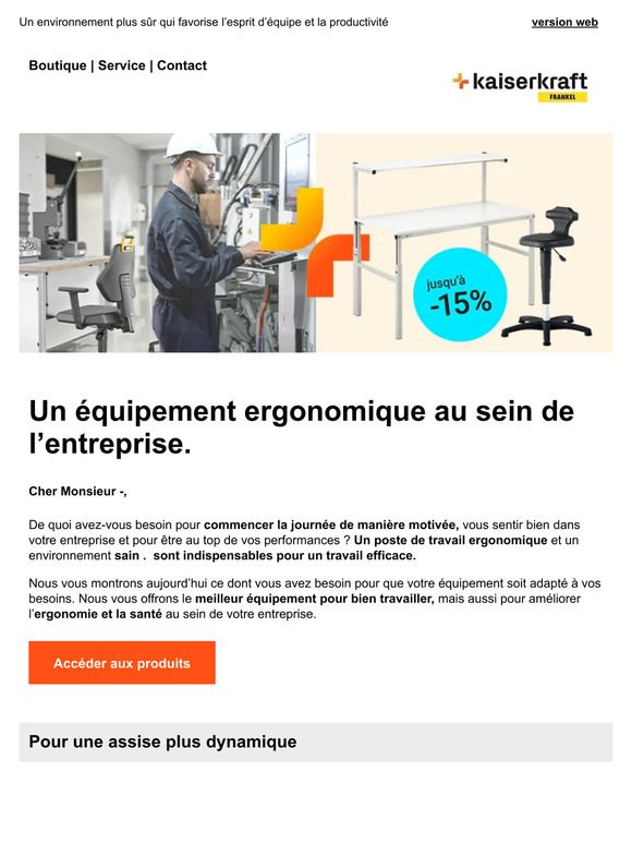 Des produits pour améliorer l’ergonomie et la santé dans votre entreprise