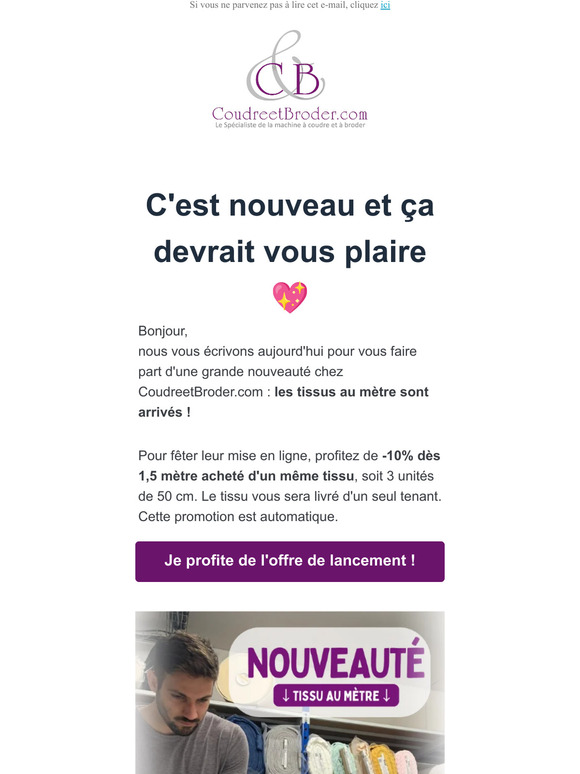 Bonne nouvelle : les tissus au mètre sont arrivés ! 🎉