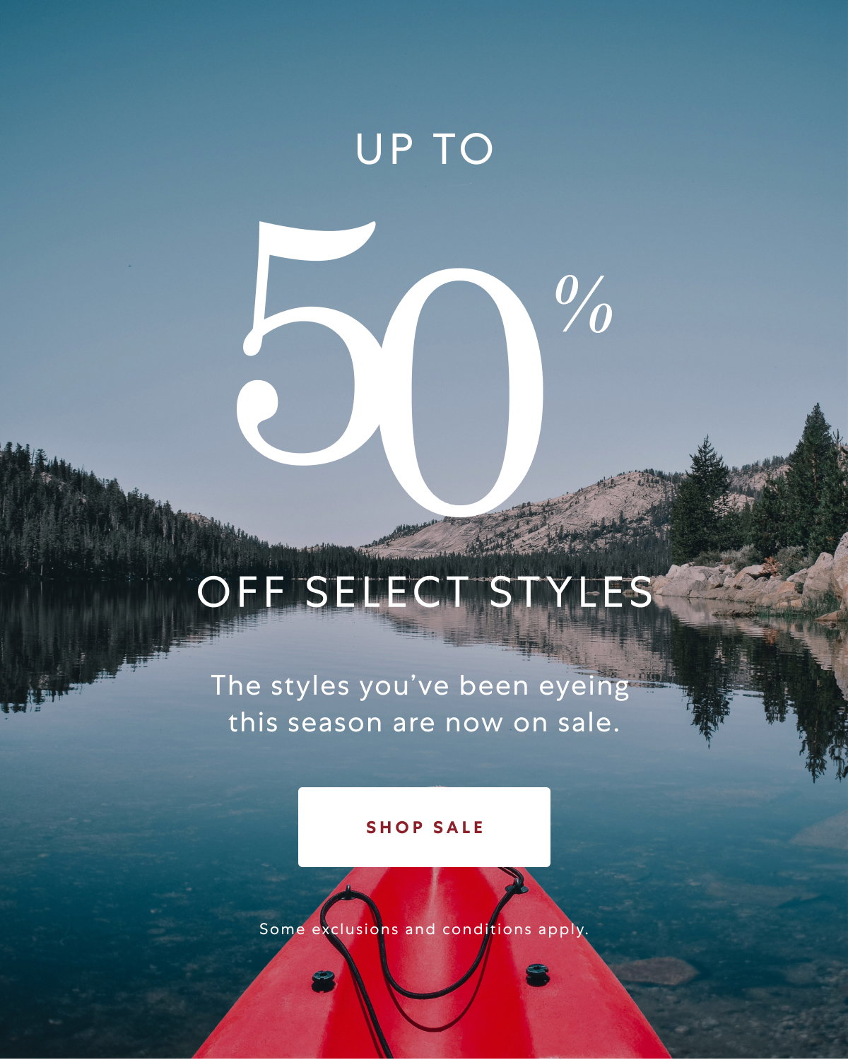 Summer Sale Up to 50% Off Select Styles