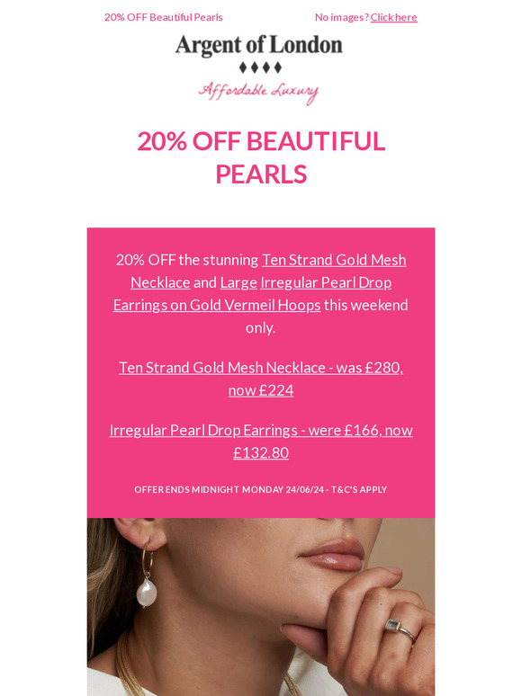 20% OFF beautiful pearl jewellery, this weekend only + FREE UK DELIVERY
