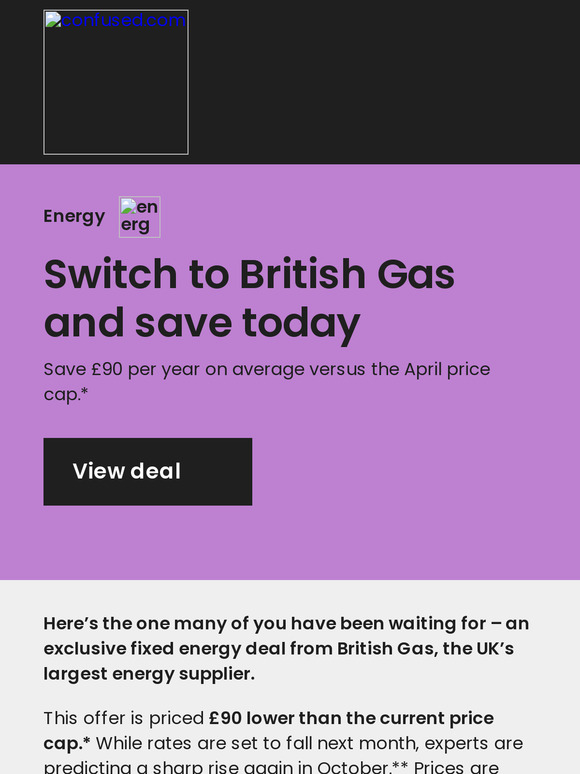 Confused.com: Just landed! New British Gas energy deal | Milled