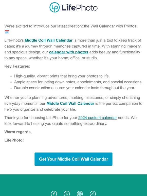 Middle Coil Wall Calendar with Photos