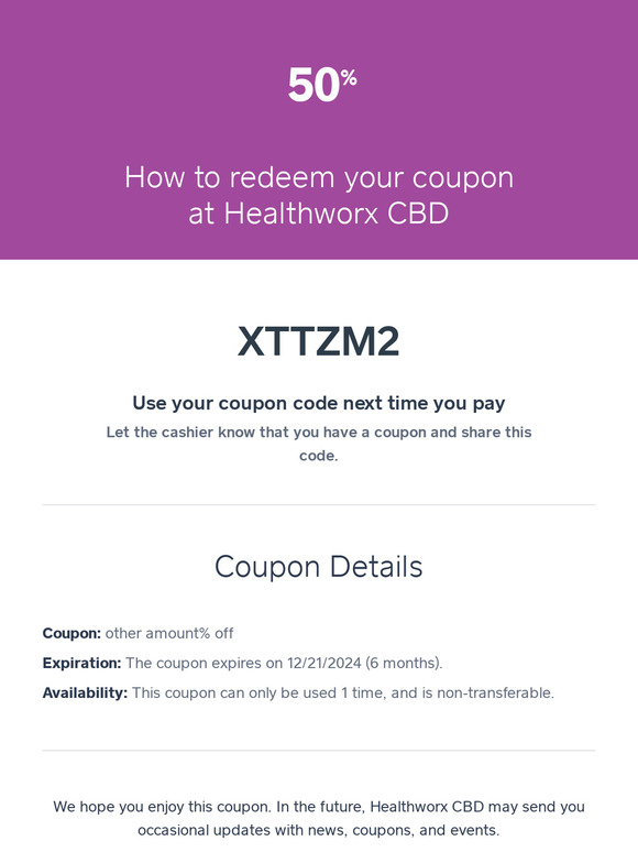 How to Redeem Your Coupon at Healthworx CBD