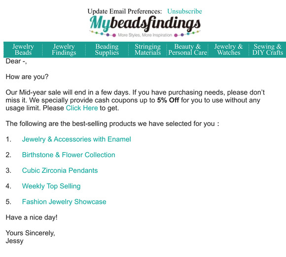 Mybeadsfindings June Hot Deals