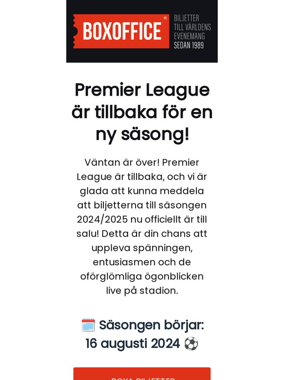 🏆⚽ Missa inte det här! Biljetter till Premier League 2024/2025 är nu till salu! 🏆⚽