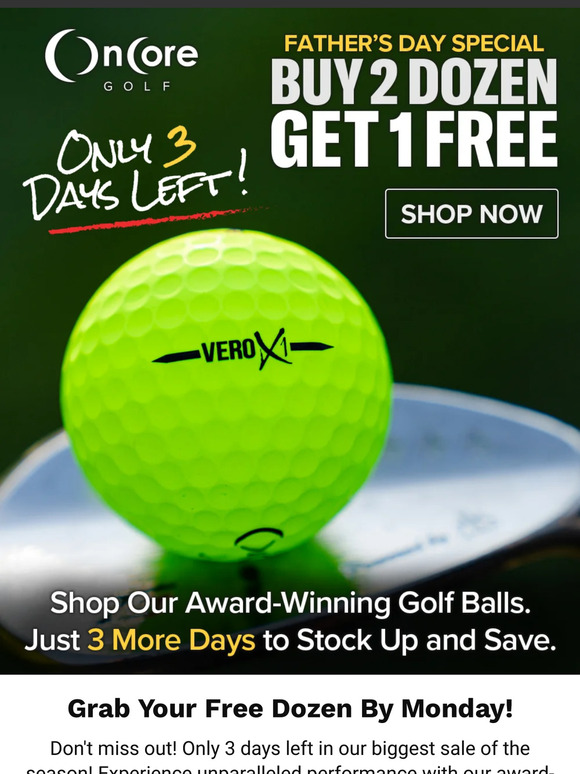 Only 3 More Days for Free Dozen Golf Balls! ✨