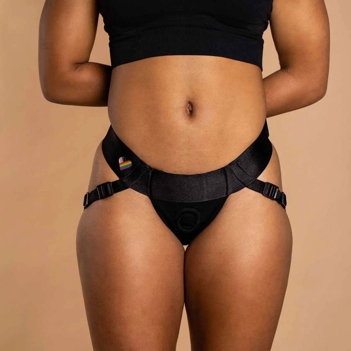 Image of Jock Style Adjustable Strap On Harness Black