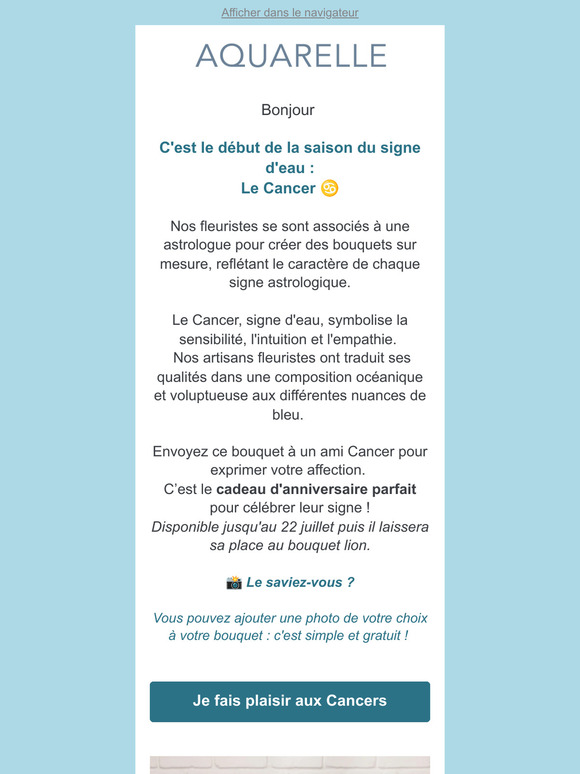Découvrez notre nouveau bouquet astro ♋
