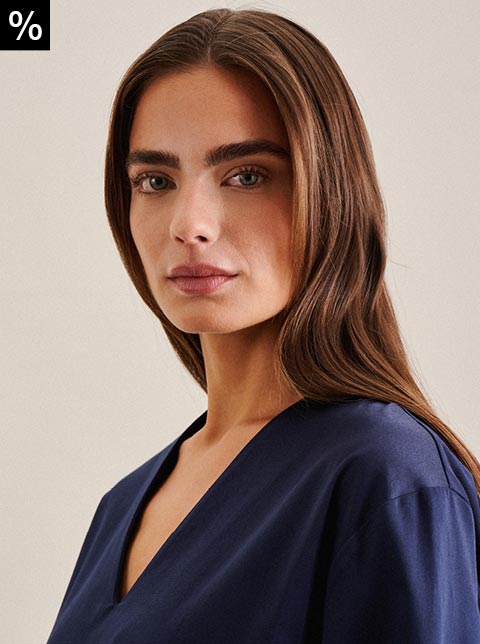 3/4-Arm Satin Tunika