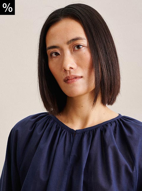 3/4-Arm Voile Shirtbluse