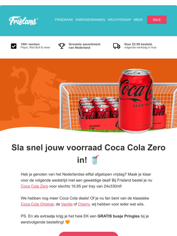 Sla snel jouw voorraad Coca Cola Zero in! 🥤